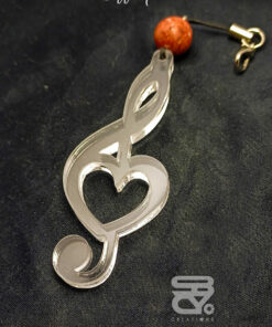 KEY RING - SOL CLEF & HEART LONG